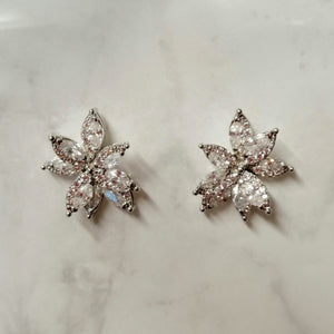 AP714 ARETES PLATA FLOR/ESTRELLA 3D