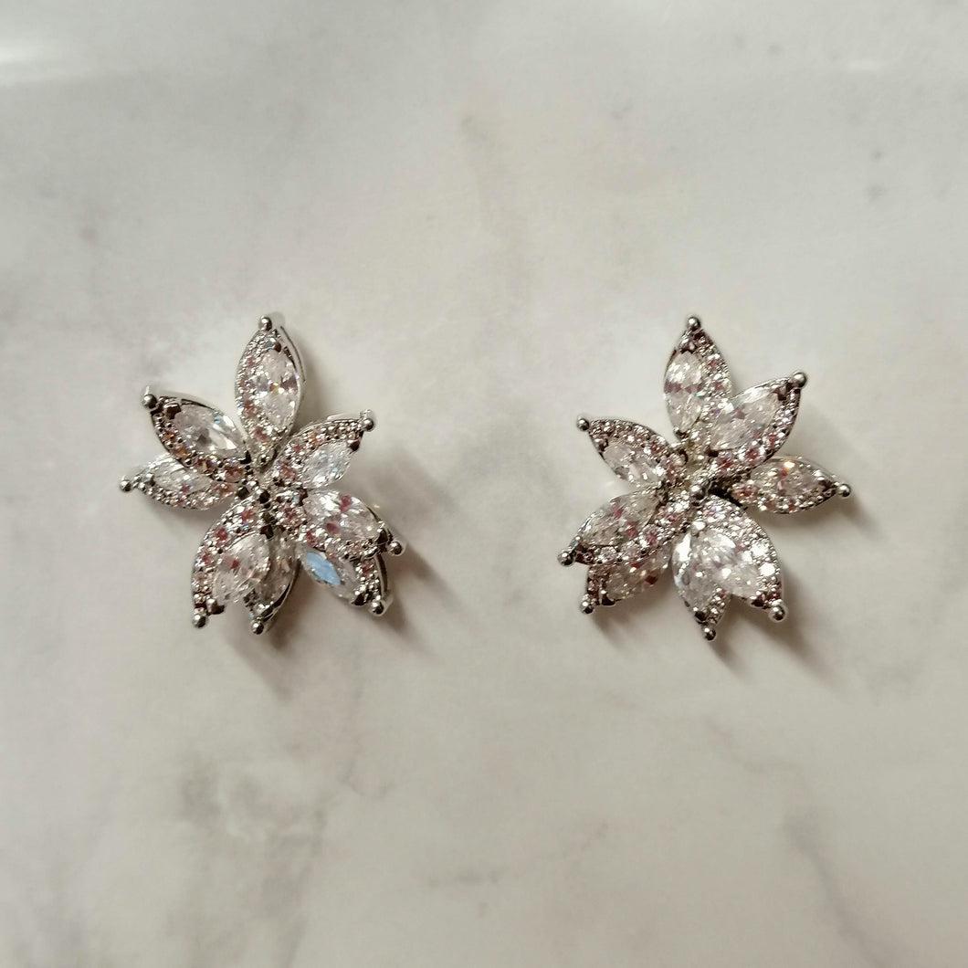 AP714 ARETES PLATA FLOR/ESTRELLA 3D