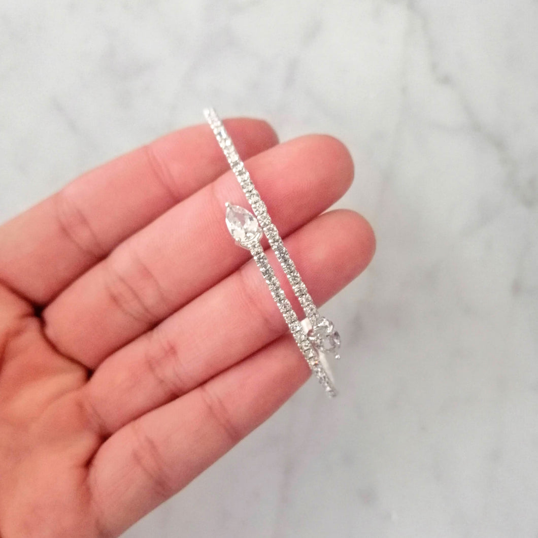 PP878 PULSERA PLATEADA ARO CON GOTAS
