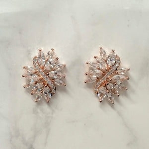 AR644 ARETES ROSA MARQUISE Y CURVA
