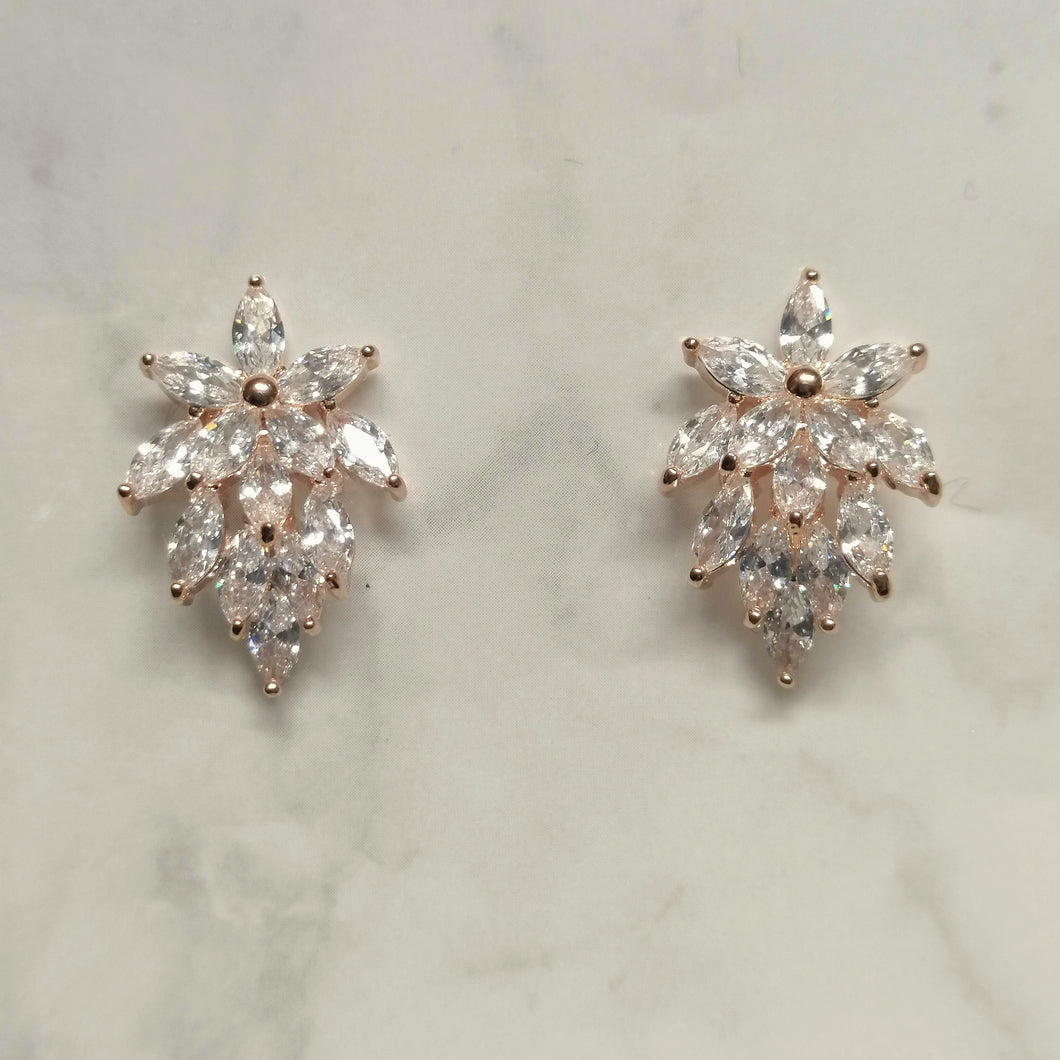 AR383 ARETES ROSA RACIMO CH