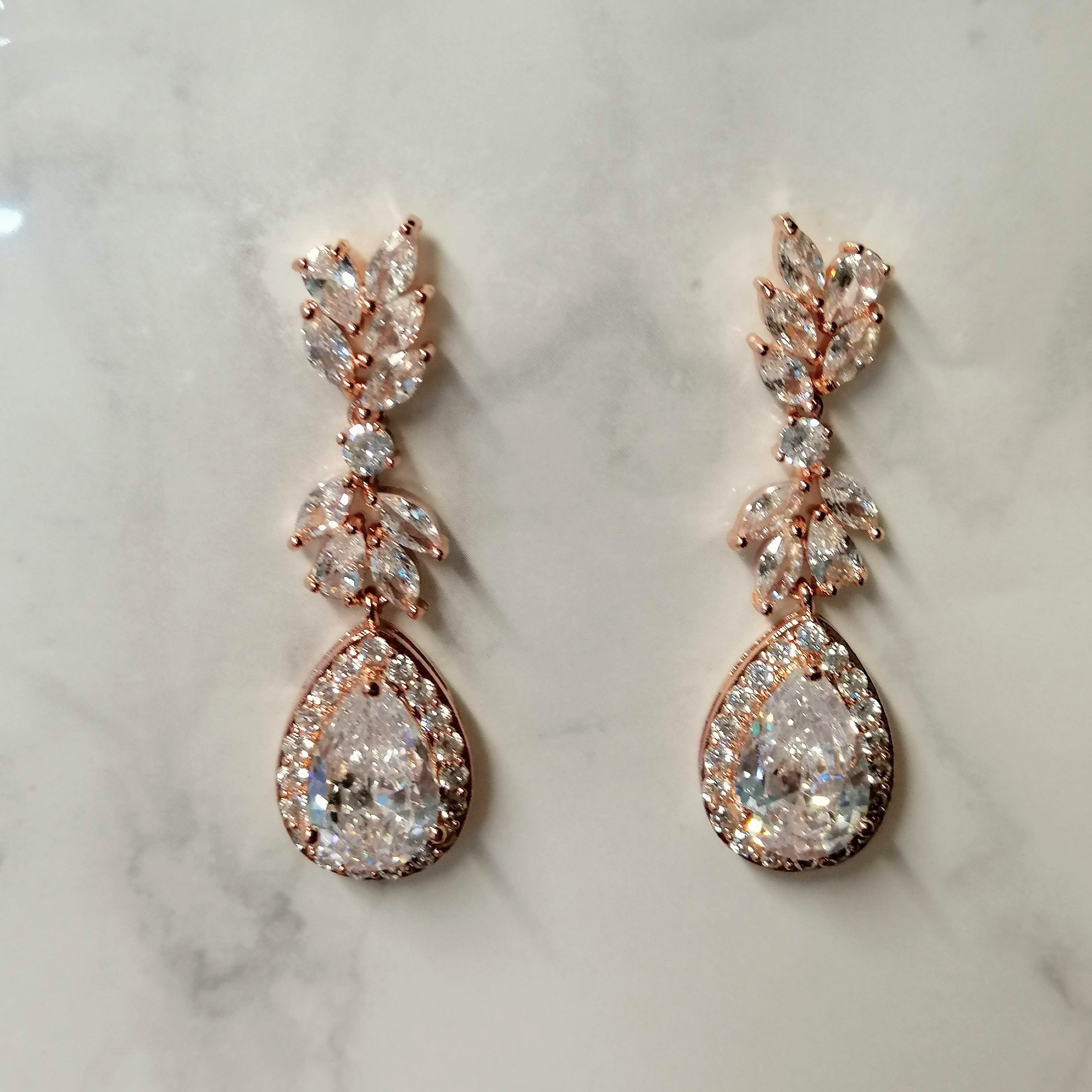 AR706 ARETES ROSA DOBLE STUD Y GOTA