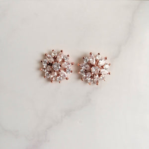 AR764 Aretes Rosas Flor