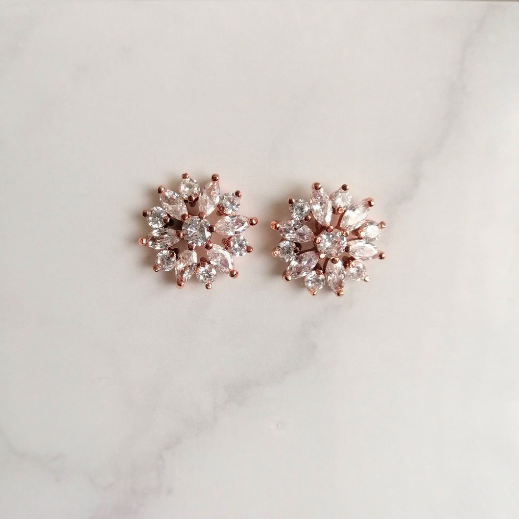 AR764 Aretes Rosas Flor