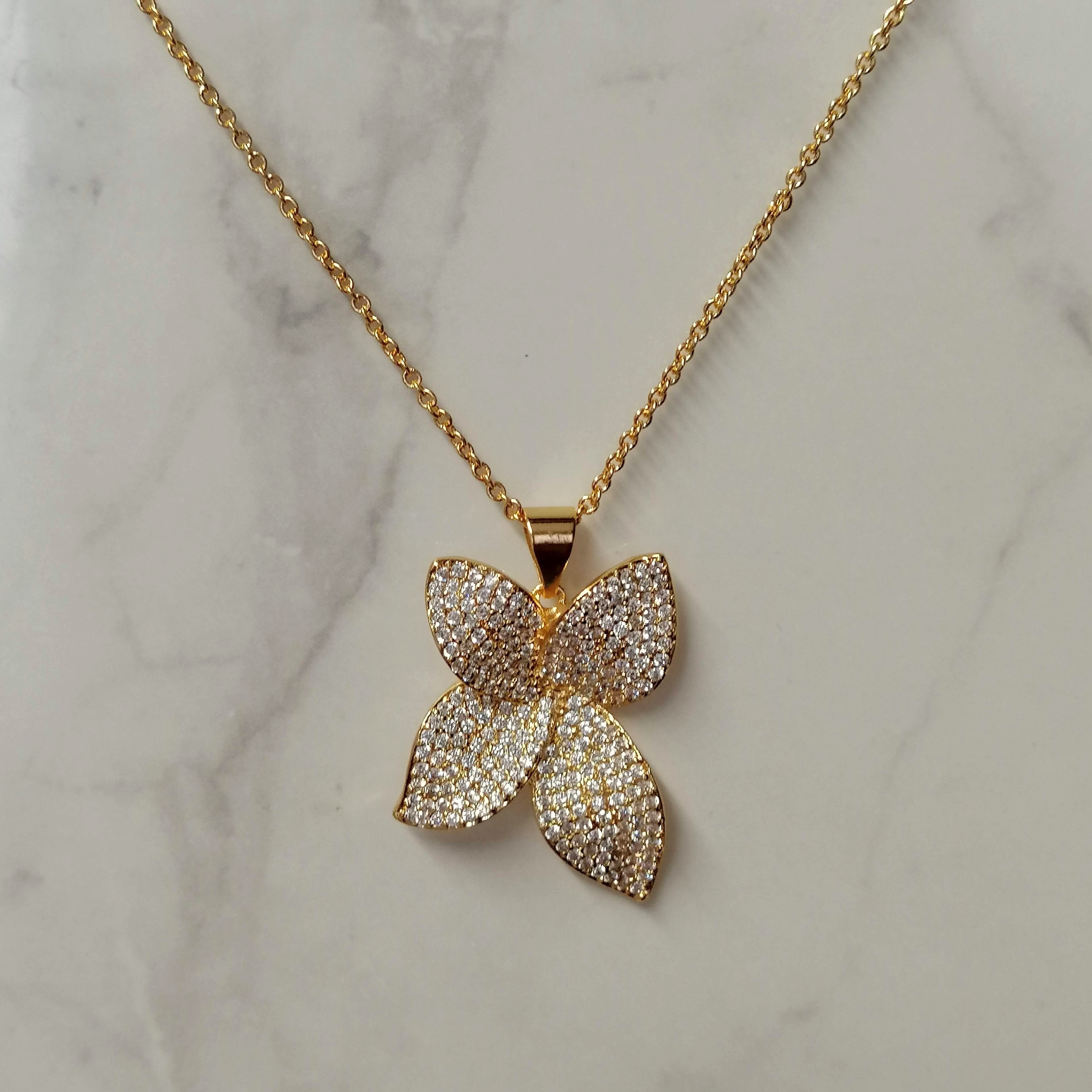 CD683 COLLAR DORADO FLOR FORR