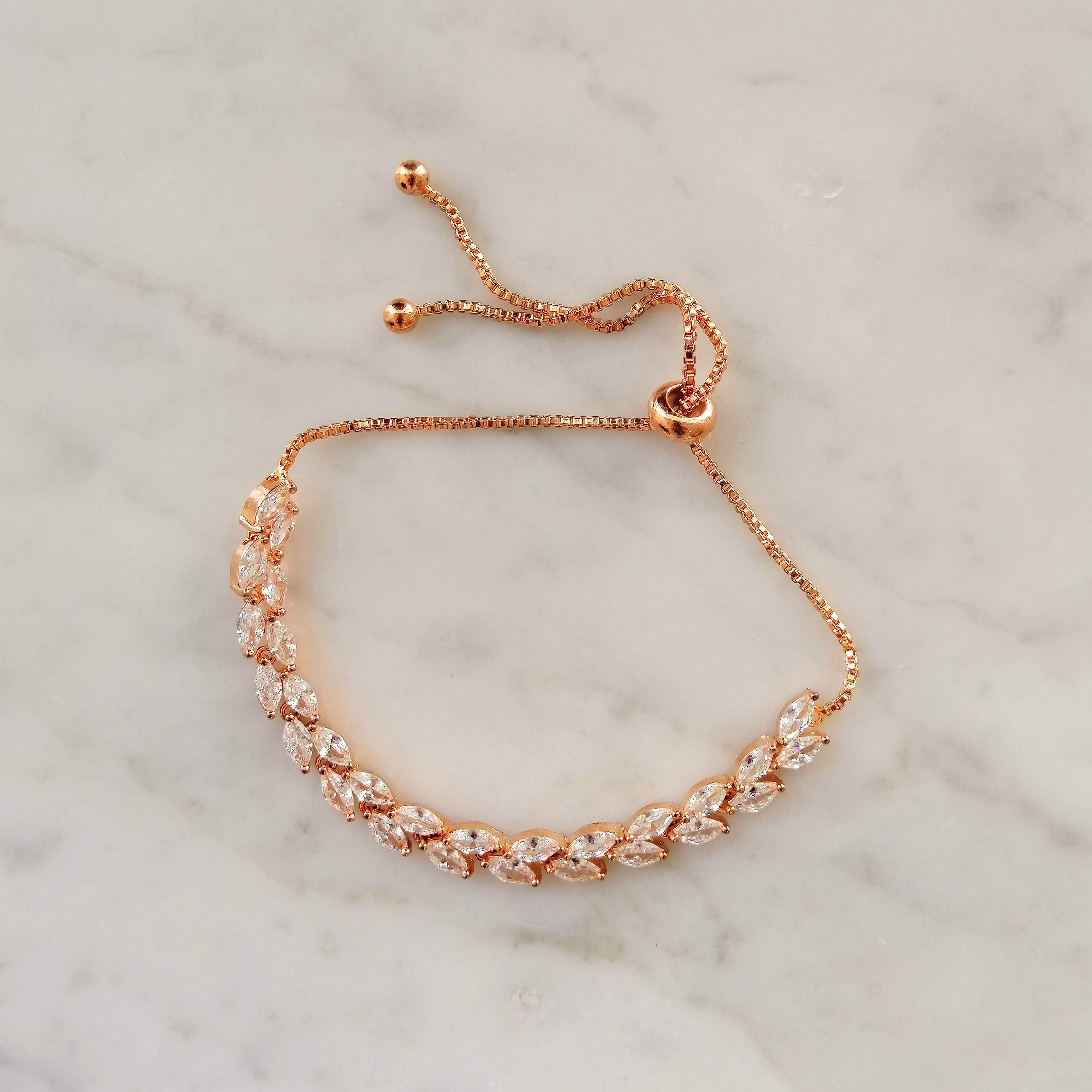 PR400 PULSERA ROSA AJUST MARQUISE CLASICA