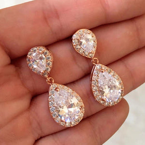AR406 ARETES ROSAS GOTA GOTA PETIT