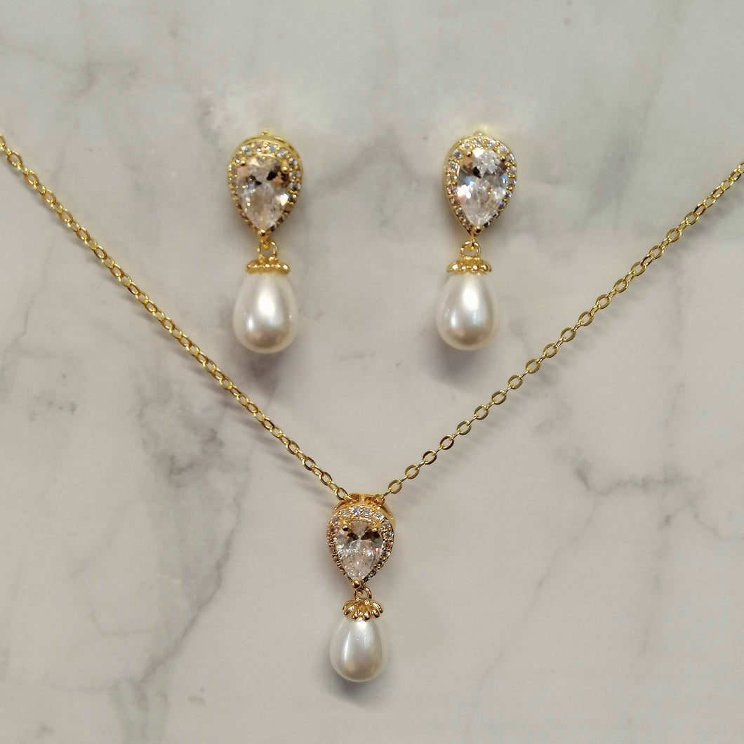Juego Dorado Gota y Perla Clásico
