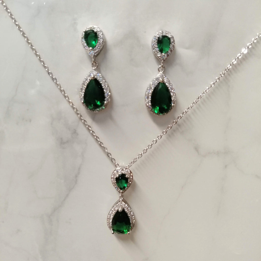 Juego Plateado Petit Verde