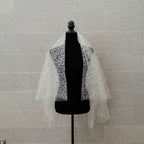 VI227 VELO IVORY CORTO 95 CM LENTEJUELAS