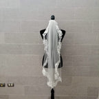 ECUADOR Velo Ivory 1 metro encaje orilla hojas VI335