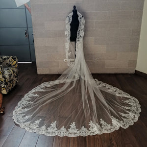 OSLO Mantilla Ivory 5 metros encaje completo Corazon VI336