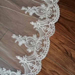 OSLO Mantilla Ivory 5 metros encaje completo Corazon VI336