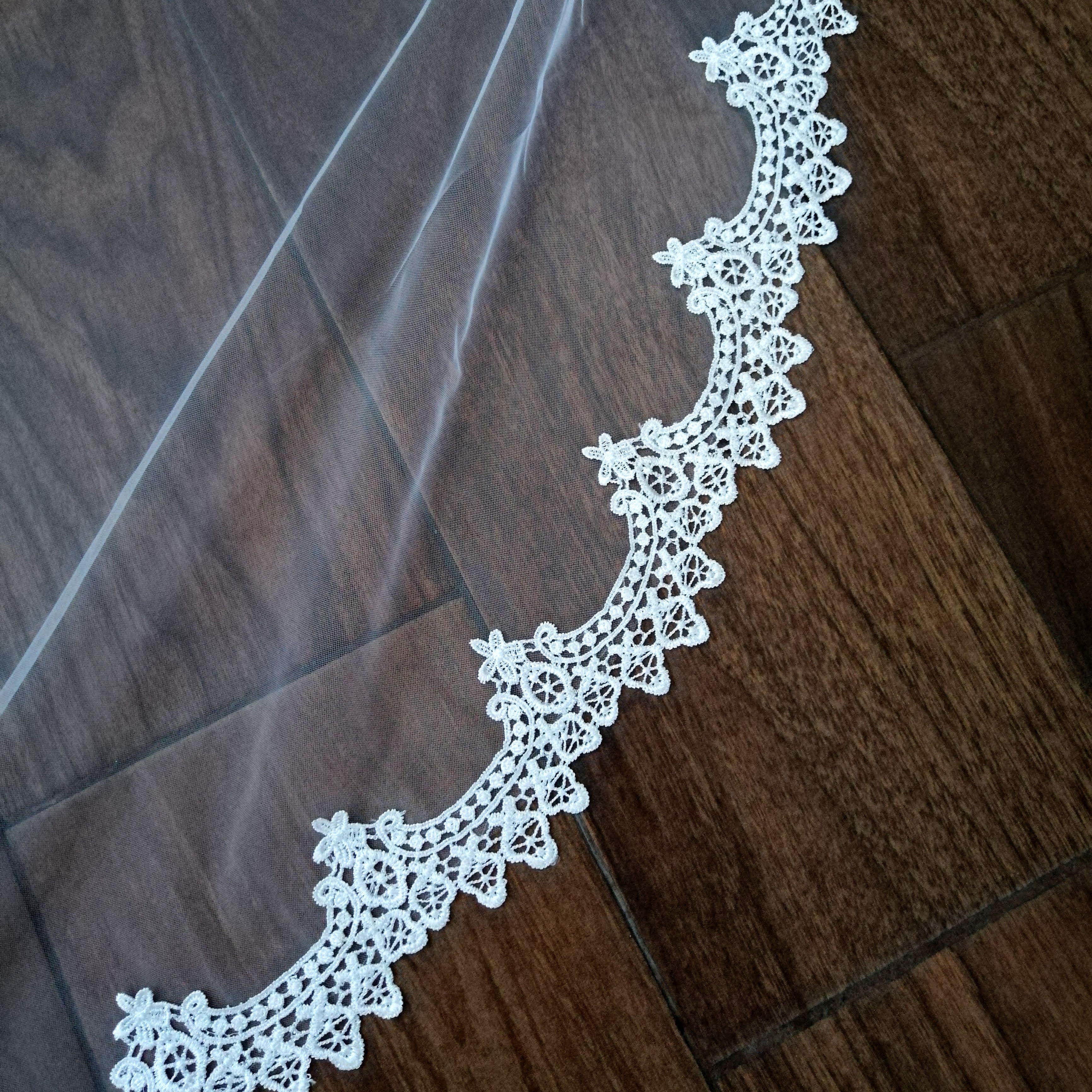 VB345 VELO BLANCO 3 METROS ENCAJE