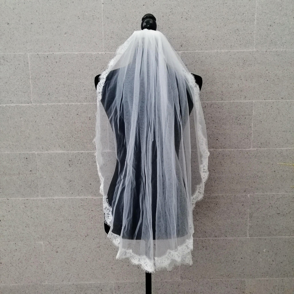 BURKINA Velo Blanco con Encaje VB358