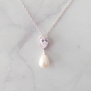 CP527 COLLAR PLATA GOTA Y PERLA
