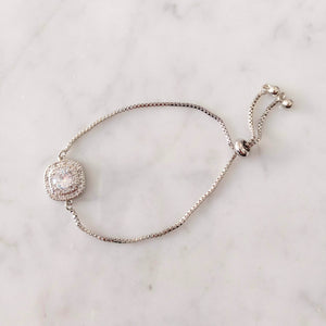 PP180 PULSERA PLATEADA AJUST CUADRO ORILLAS RED