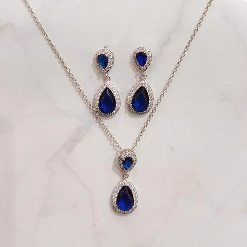 Juego Plateado Azul Petit