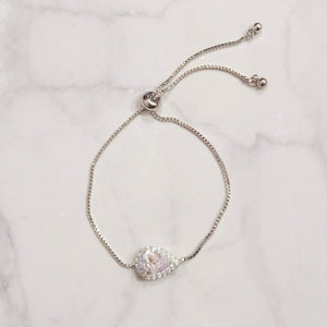 PP363 PULSERA PLATEADA AJUST CON GOTA Y MARC