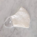 CB101 Cubrebocas color Ivory con Encaje