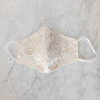 CB102 Cubrebocas color Ivory con Champagne