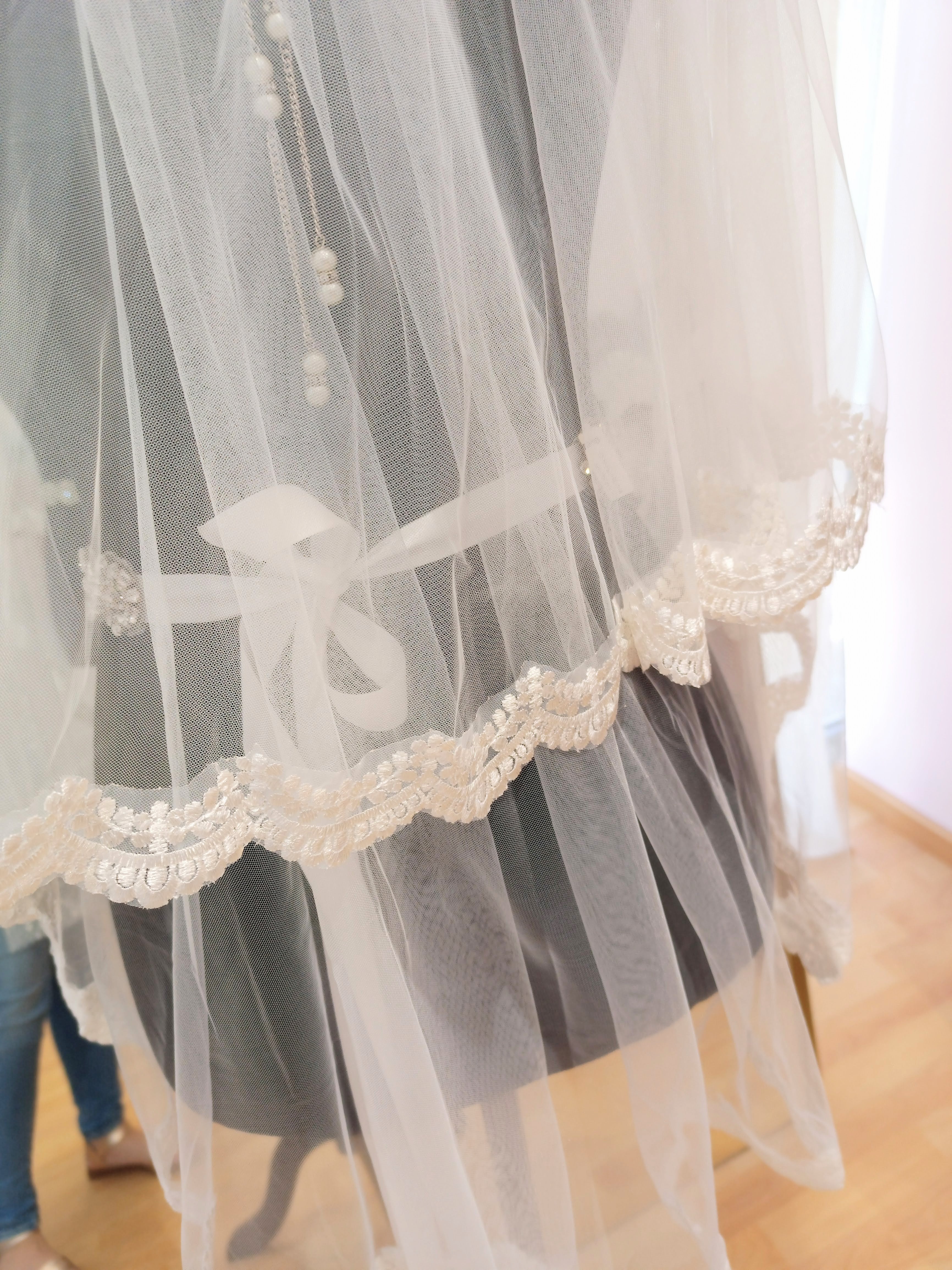 GENOVA Velo Ivory Doble con Ondas