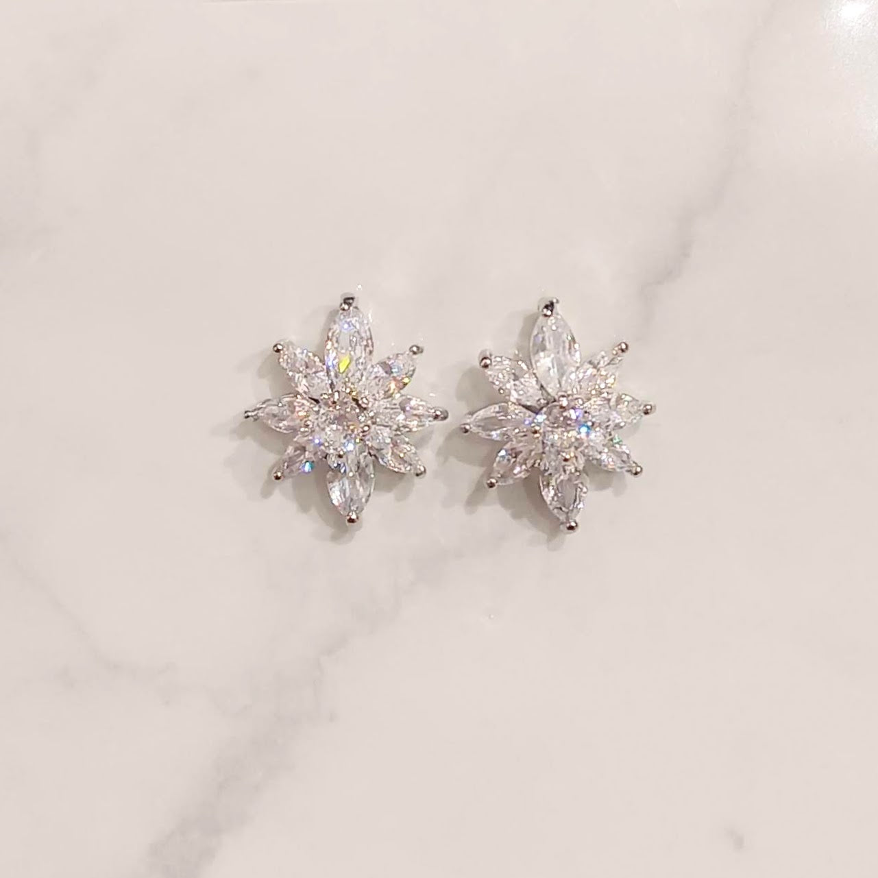 AP415 Aretes Plateados Flor