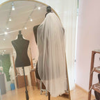 BUDAPEST Velo Ivory corto 90 cm con Cristales y Perlas