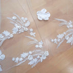 SUIZA Velo Ivory 3.5 mts con flor 3D