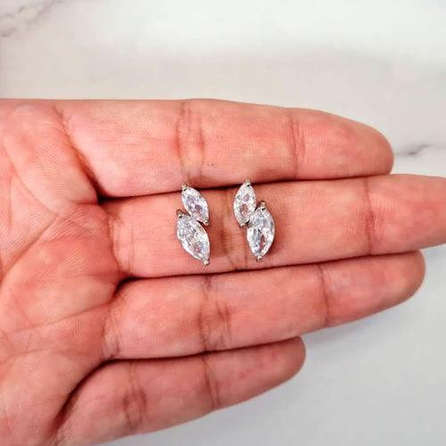 AP137 ARETES PLATEADOS DOS HOJAS