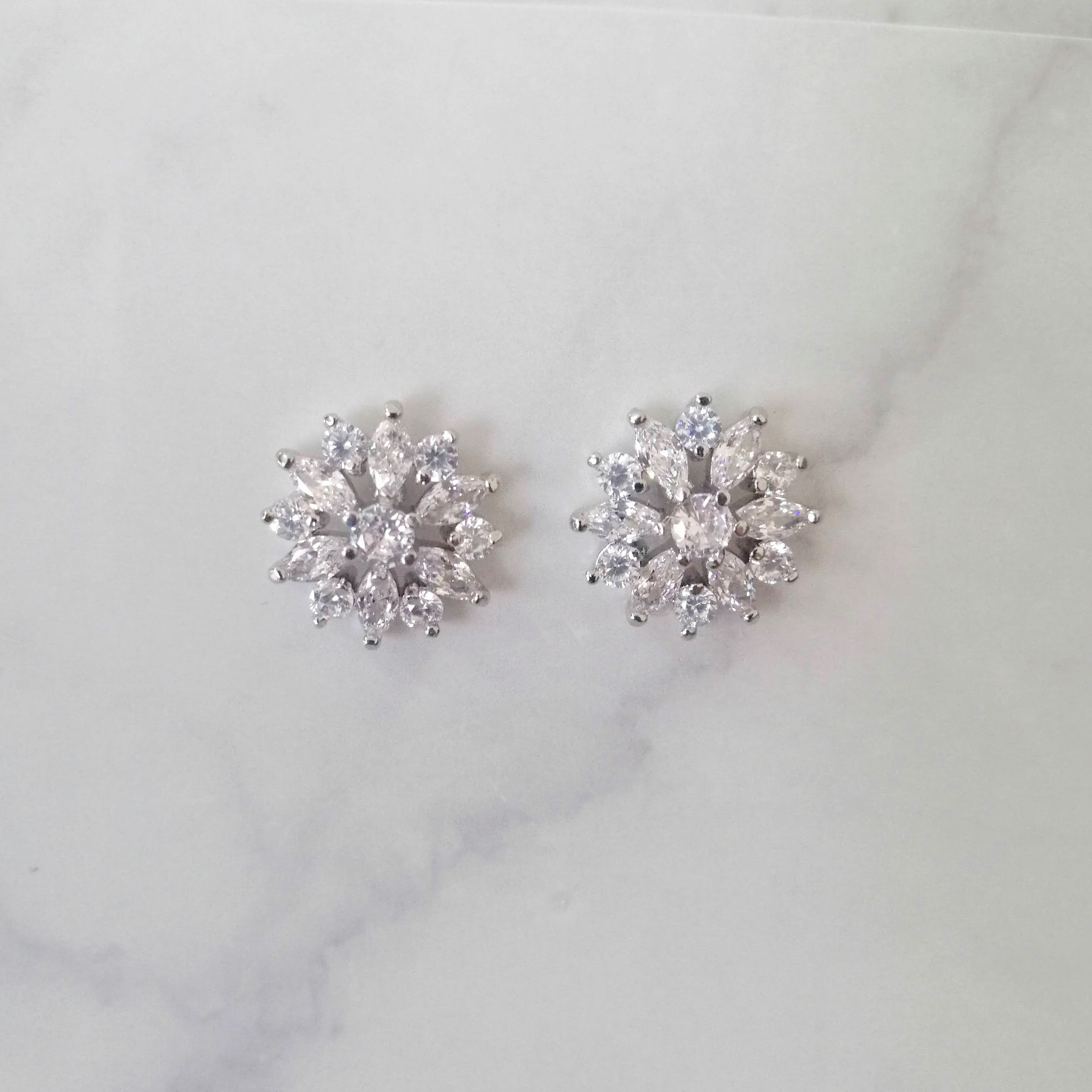 AP881 ARETES PLATEADOS FLORES 3D