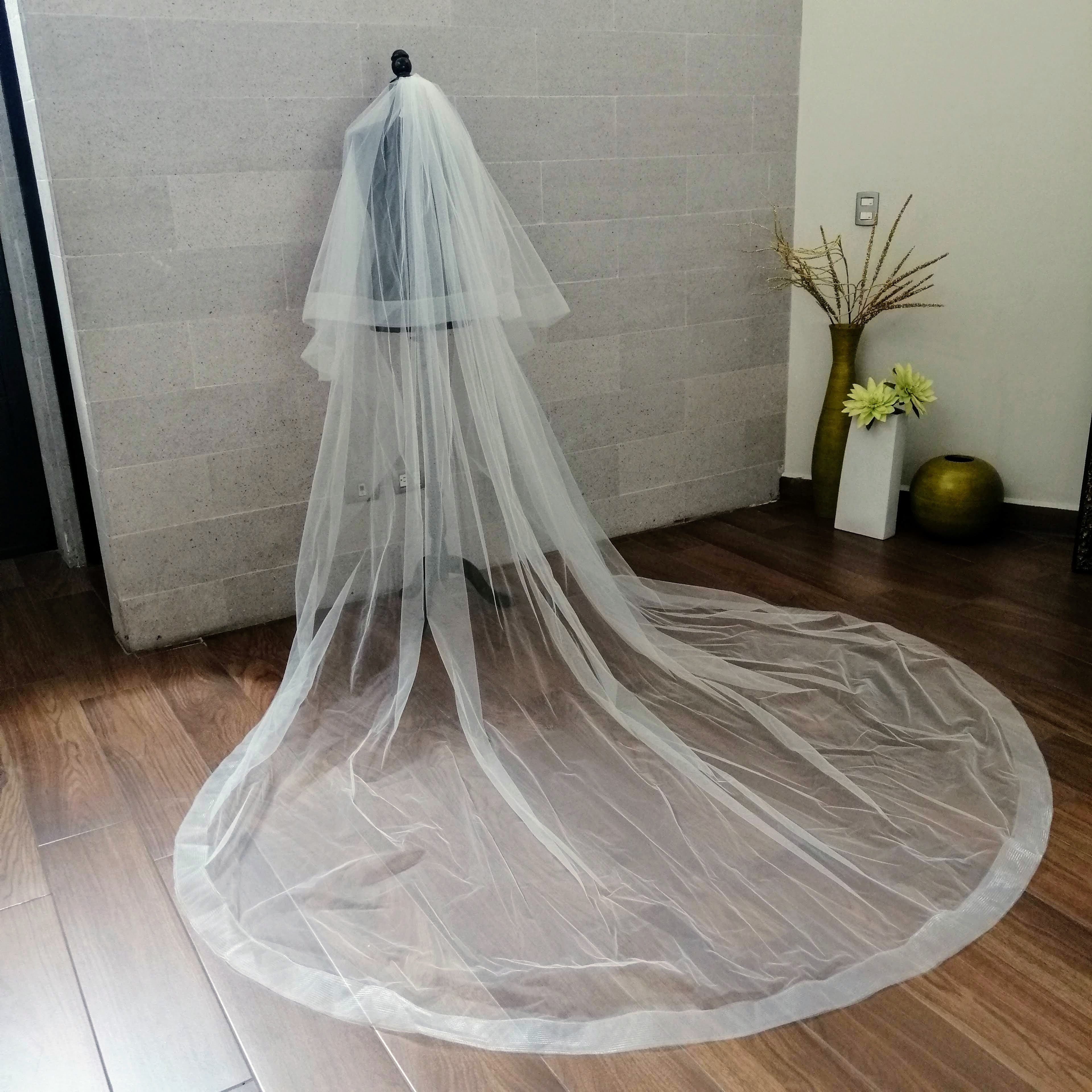 VI102 VELO IVORY 3 MTS CORTO Y LARGO HORSETAIL