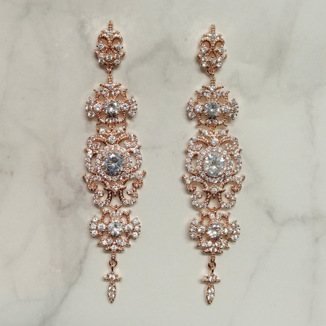 AR626 ARETES ROSA BARROCO
