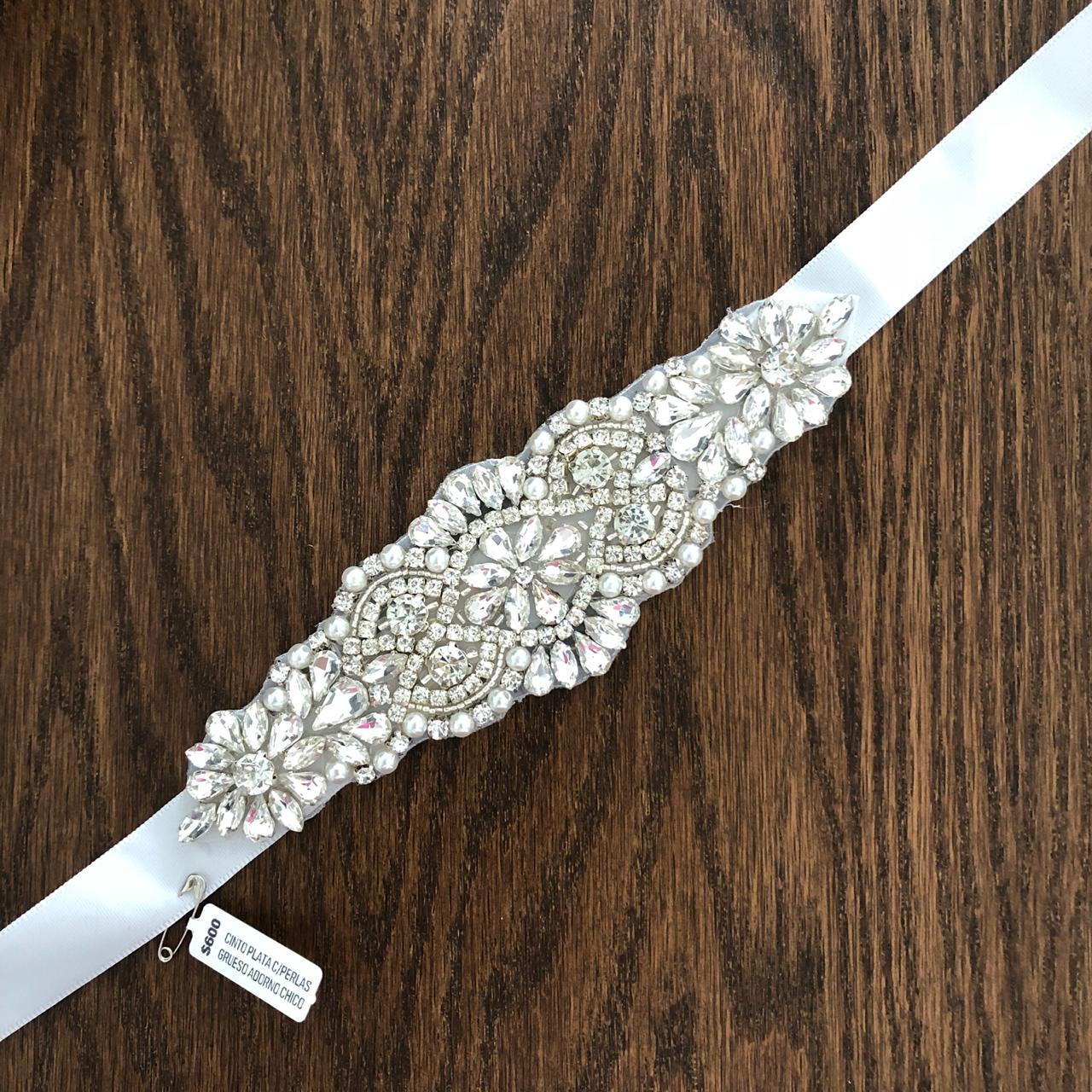 CPB226 CINTO PLATA BLANCO CHICO CON PERLAS