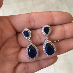 AP188 ARETES PLATA PETIT-PETIT GOTA AZUL