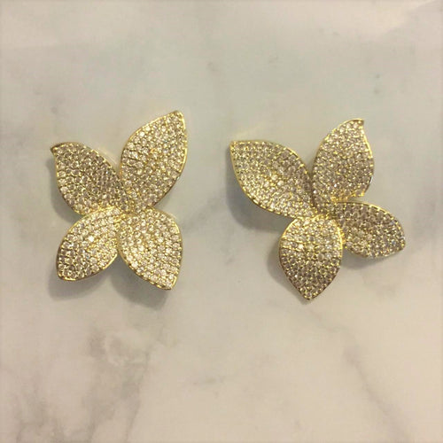 AD586 ARETES DORADOS FLOR FORR