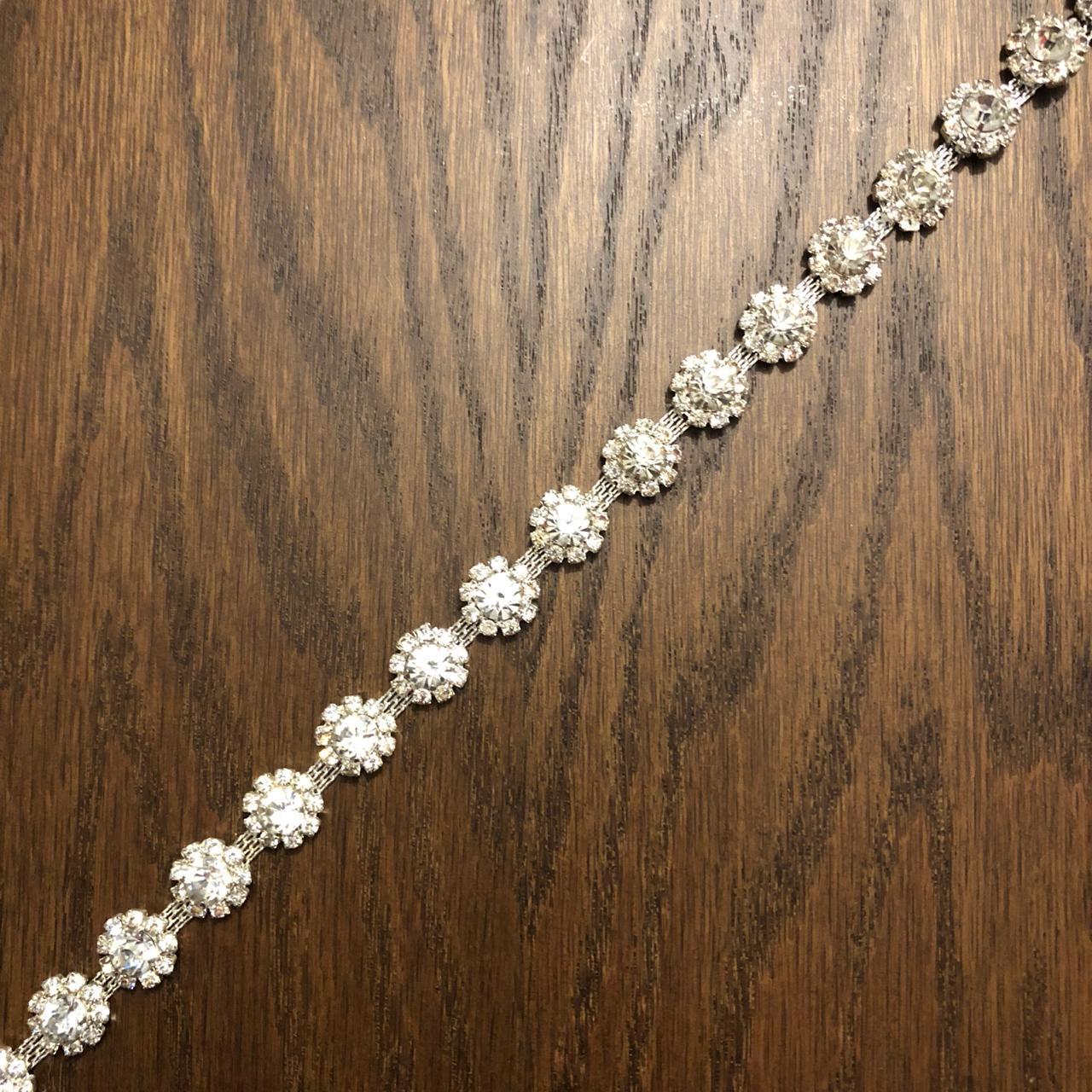 CPB224 CINTO PLATA BLANCO FLORECITAS