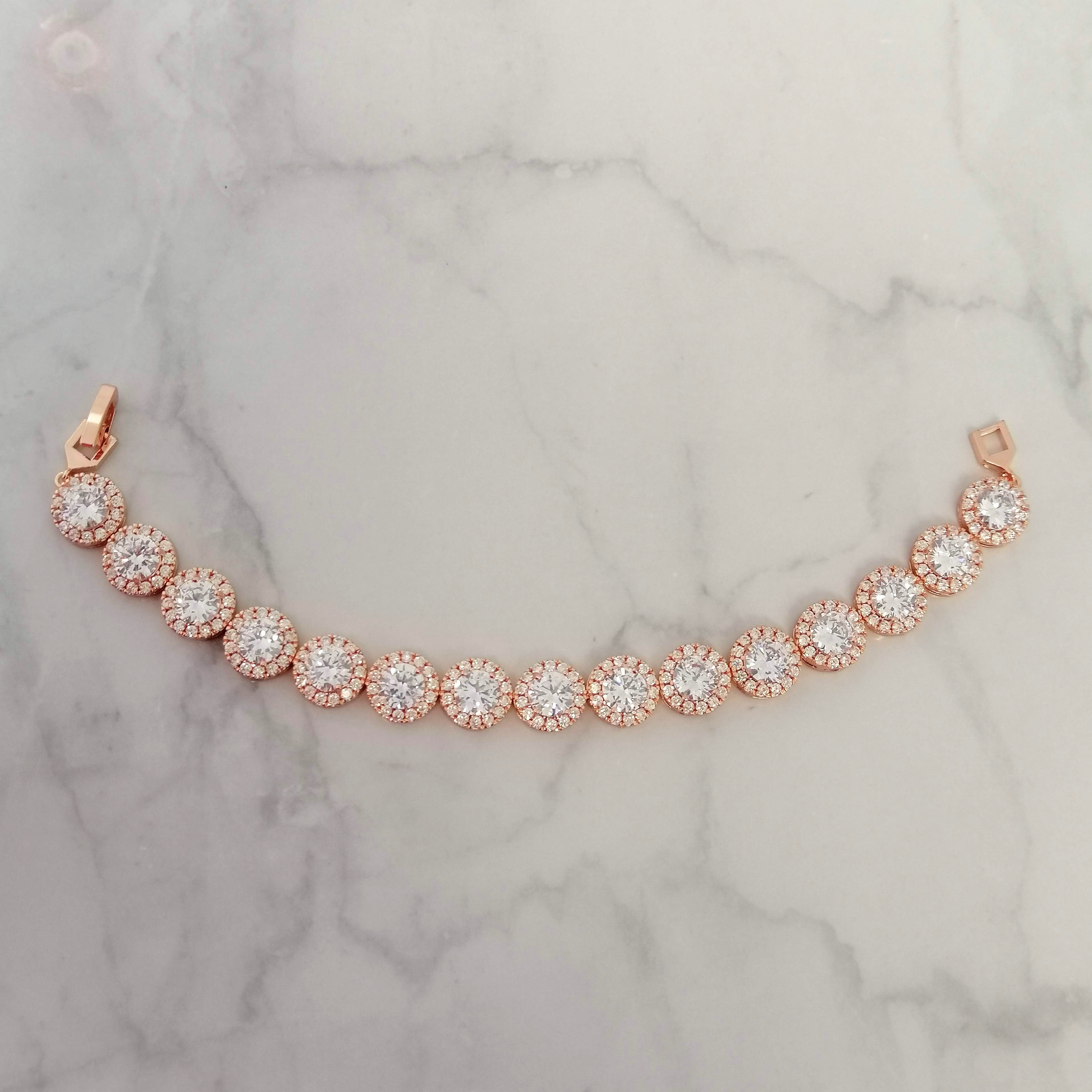PR727 PULSERA ROSA 17 CM CIRCULOS