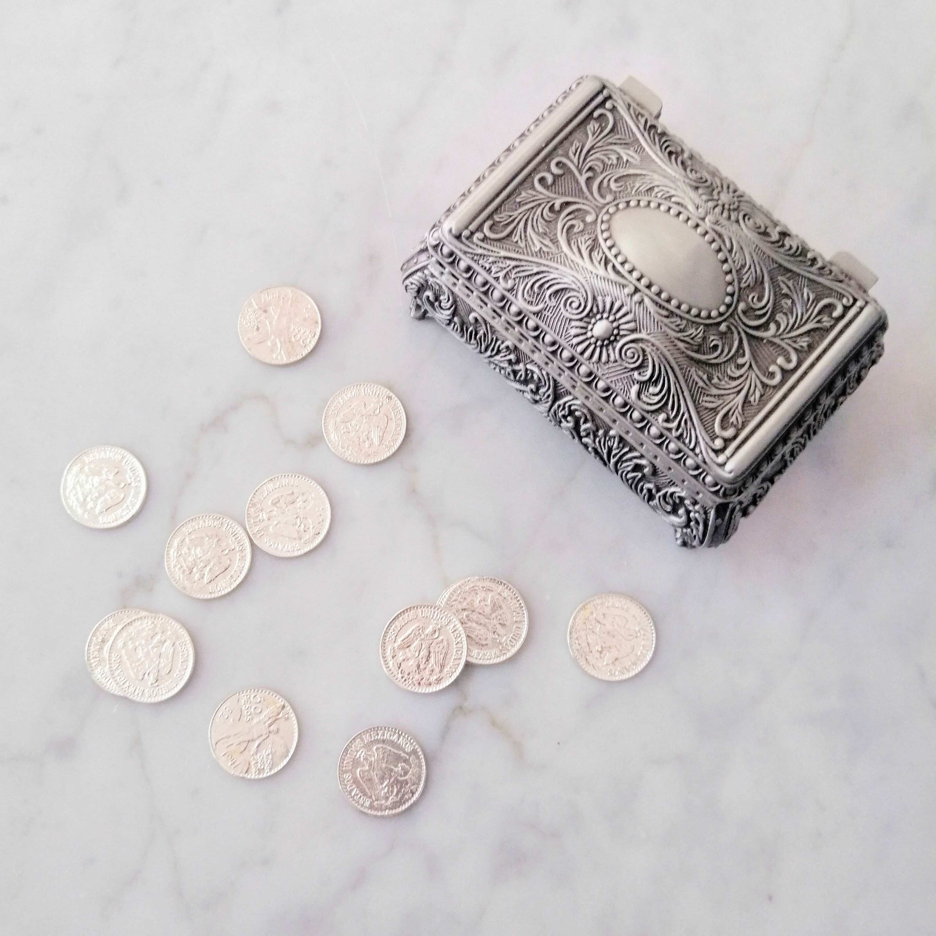 ARR208 Cofre para arras plata viejo Joyero