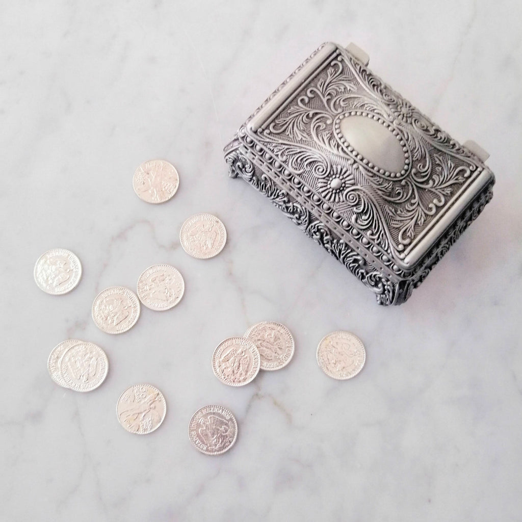 ARR208 Cofre para arras plata viejo Joyero