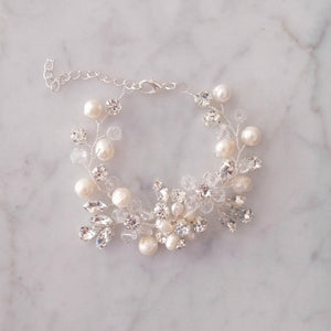 PP877 PULSERA PLATA PERLAS CRIST ALAMBRE