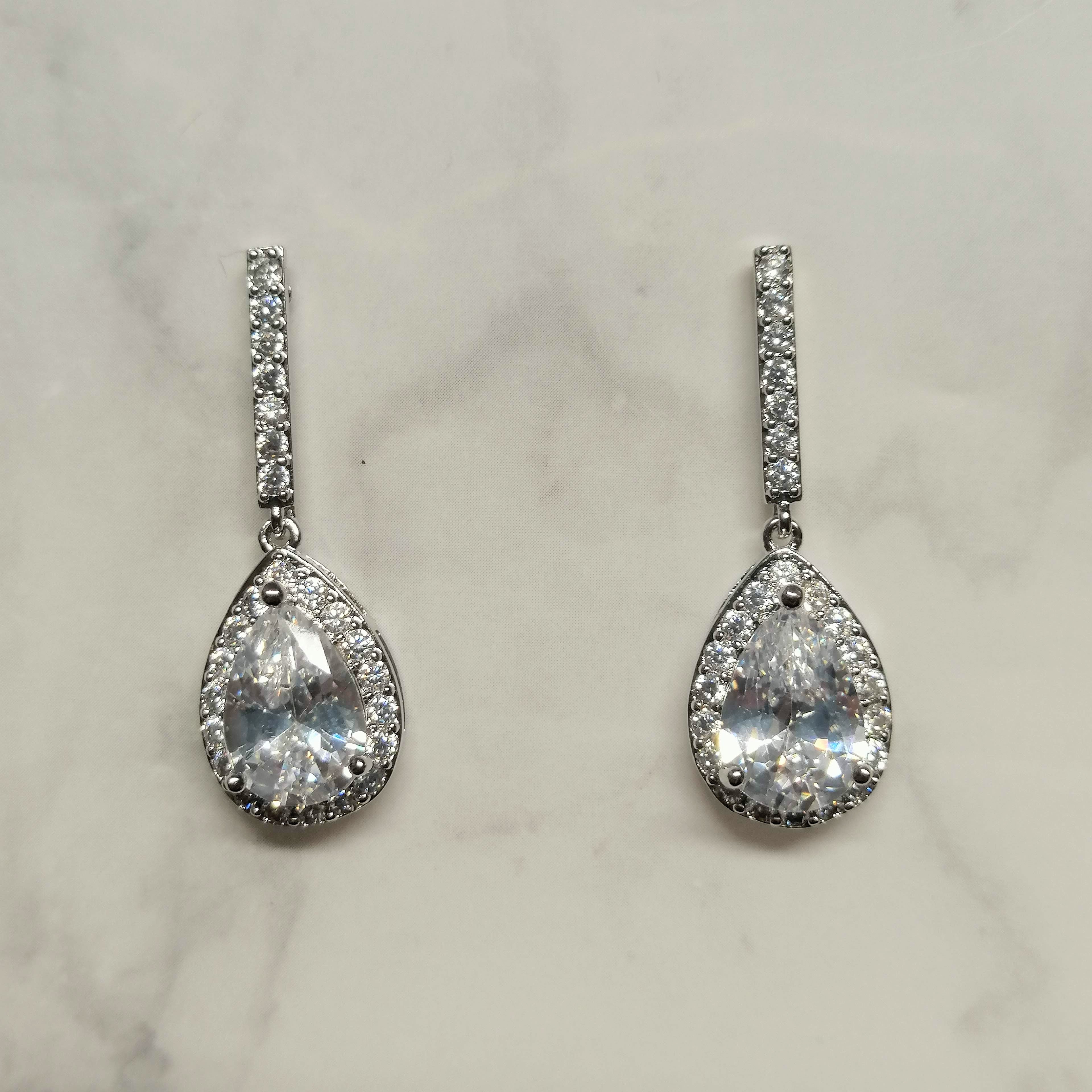 AP115 ARETES PLATA GOTA COLGANTE PAL