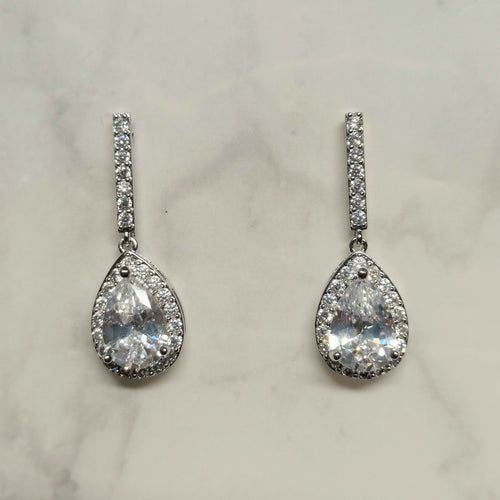 AP115 ARETES PLATA GOTA COLGANTE PAL