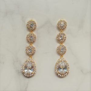 AD155 ARETES DORADOS 3 CIRCULOS Y GOTA