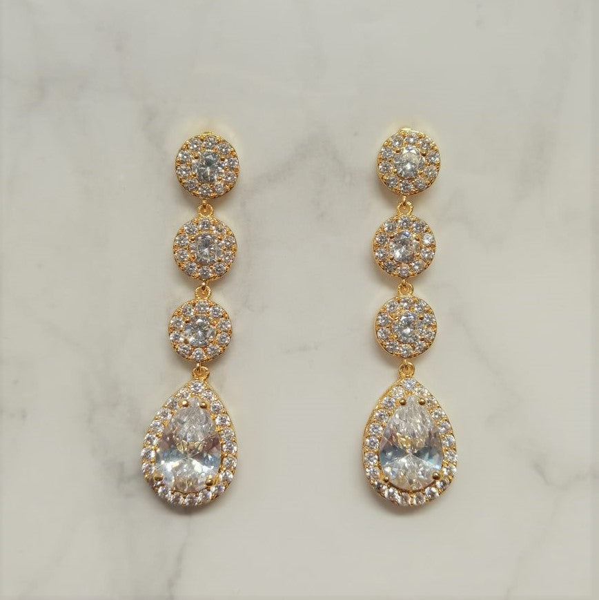 AD155 ARETES DORADOS 3 CIRCULOS Y GOTA