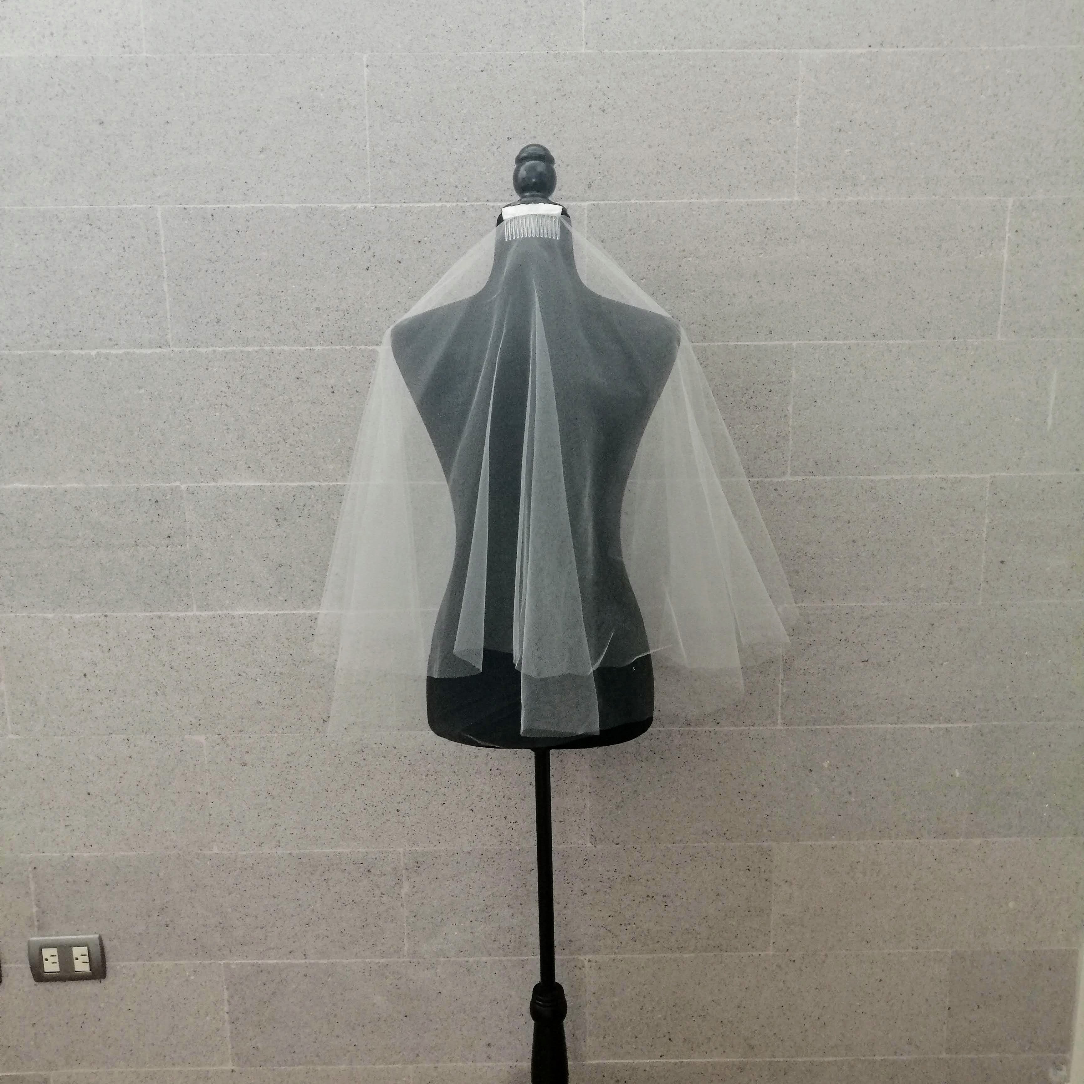 VI114 VELO IVORY CORTO LISO DOBLE