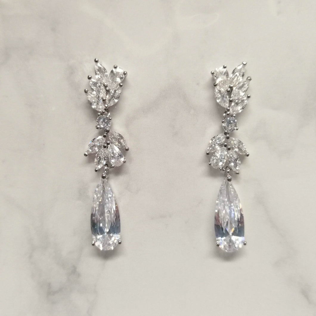 AP555 ARETES PLATA DOBLE STUD GOTA LARGA