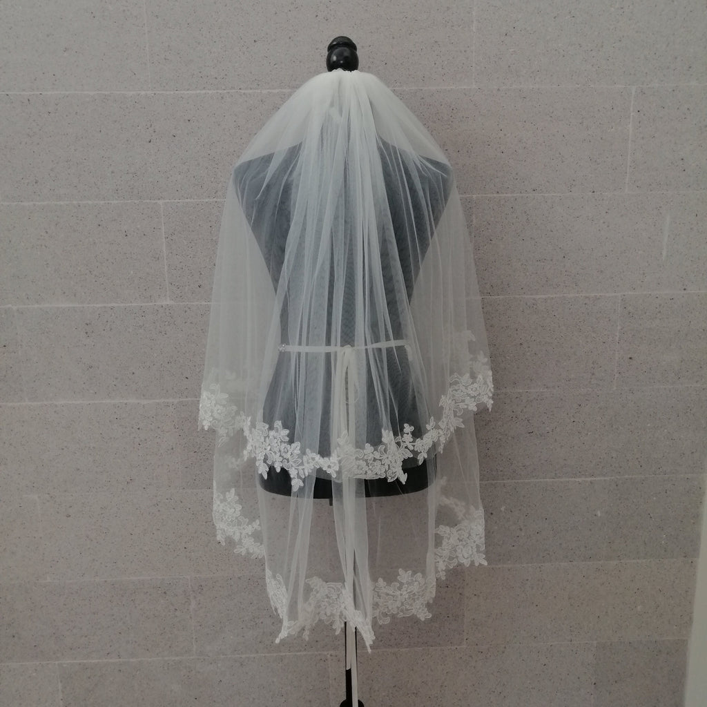 VI369 Velo Ivory Doble Separado 1 M Bordado