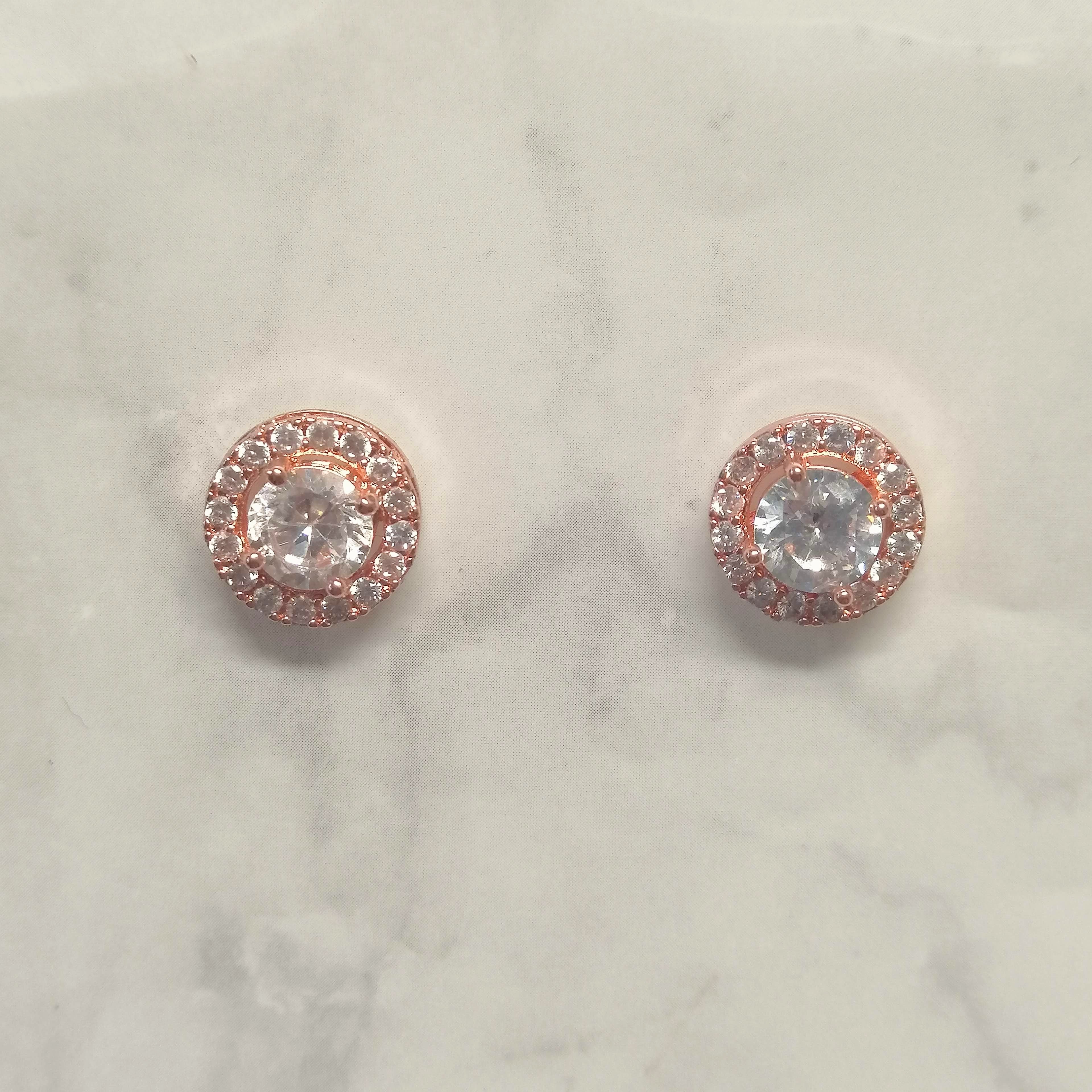 AR507 ARETES ROSA CIRC C/MARCO
