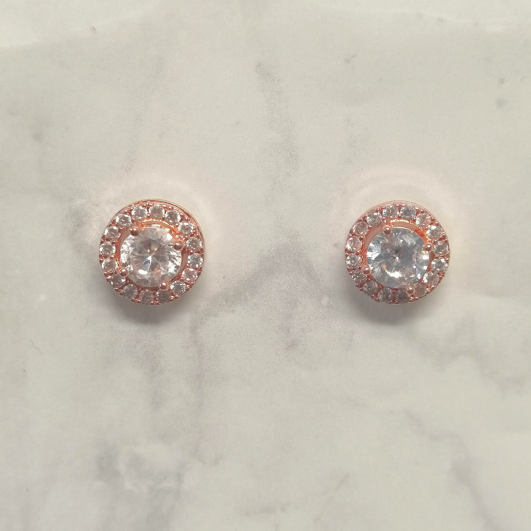 AR507 ARETES ROSA CIRC C/MARCO